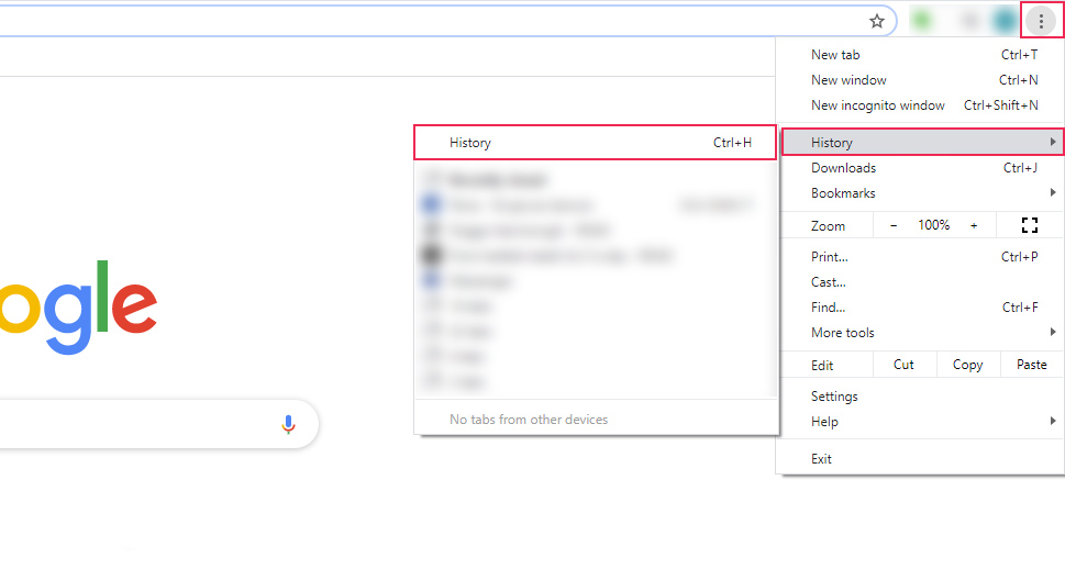Chrome Geçmişi Temizle