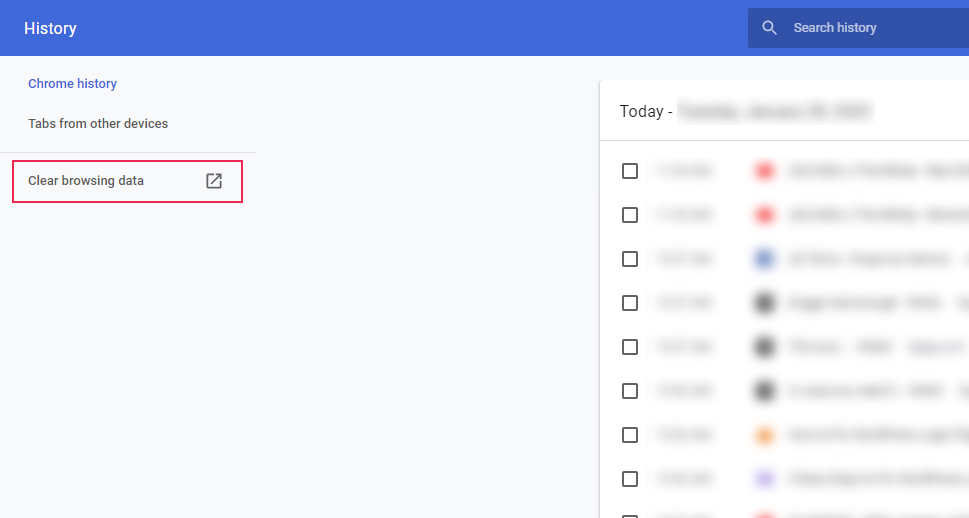 Chrome Tarama Verilerini Temizle