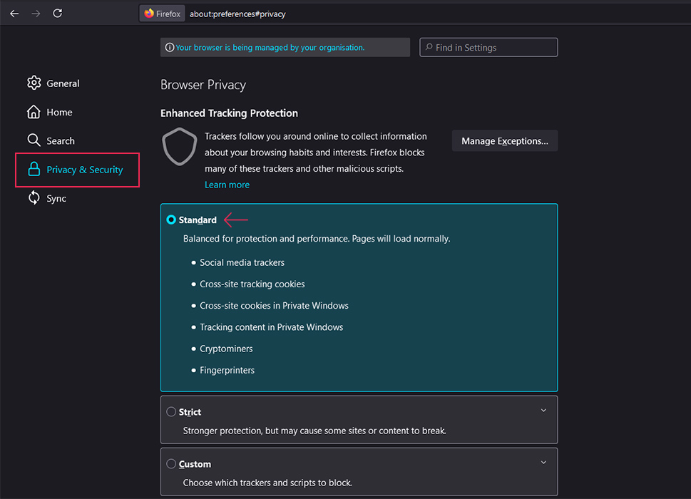 Firefox Çerezleri Kontrol Et