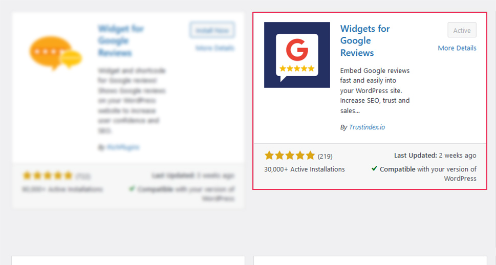 Google İncelemeleri için Widget'lar